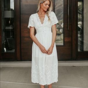 Scalloped eyelet dress